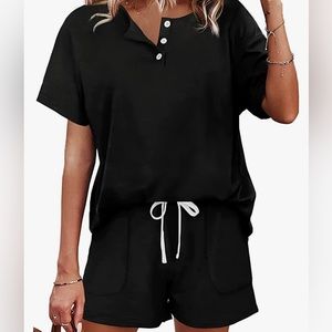 Black pajama shirt set